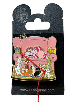 Disney Parks Vintage Cats on Armchair Cheshire Cat Aristocats Enamel Pin PP73824